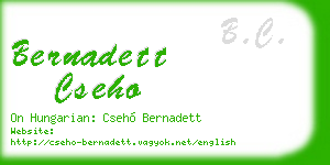 bernadett cseho business card